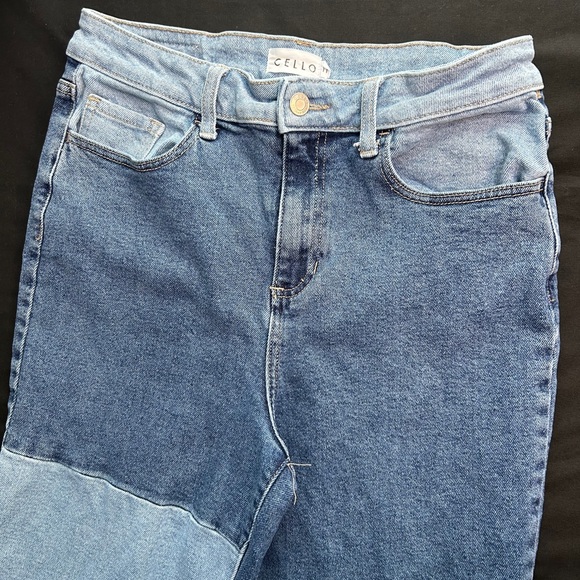 Cello Two-Tone Blue Wide Leg Jeans - Picture 2 of 10